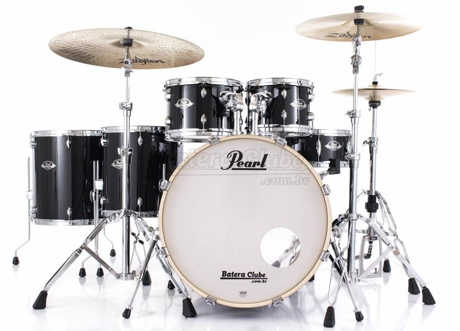 Bateria Pearl Export EXX Series Mahogany Jet Black 20",10",12",14",16" + Ferragens 830