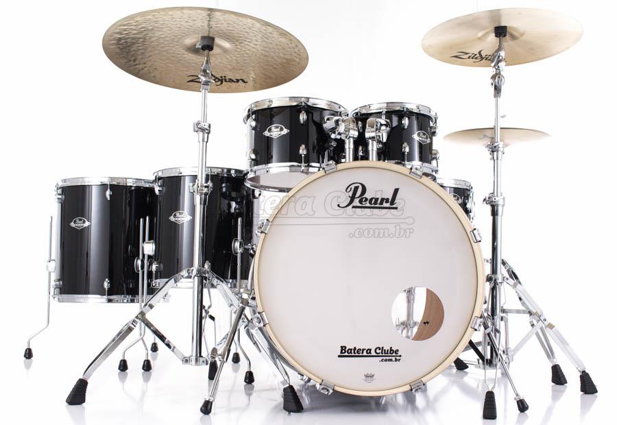Bateria Pearl Export EXX Series Mahogany Jet Black 22",10",12",14",16" + Ferragens 830