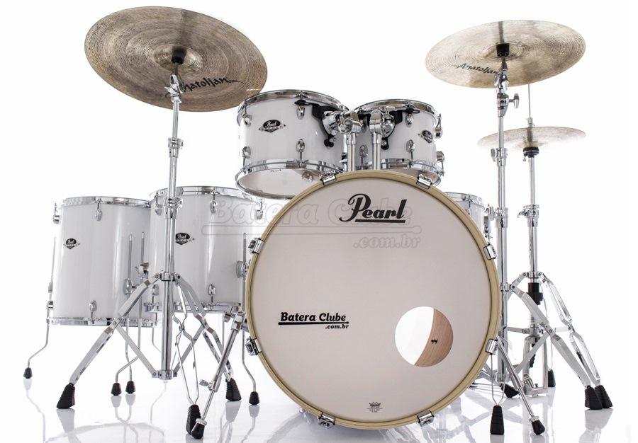 Bateria Pearl Export EXX Series Mahogany Pure White 20",10",12",14",16" com Ferragens 830