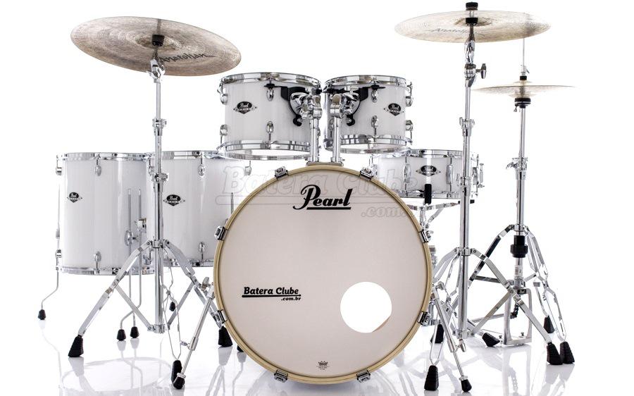 Bateria Pearl Export EXX Series Mahogany Pure White 22",10",12",14",16" com Ferragens 830