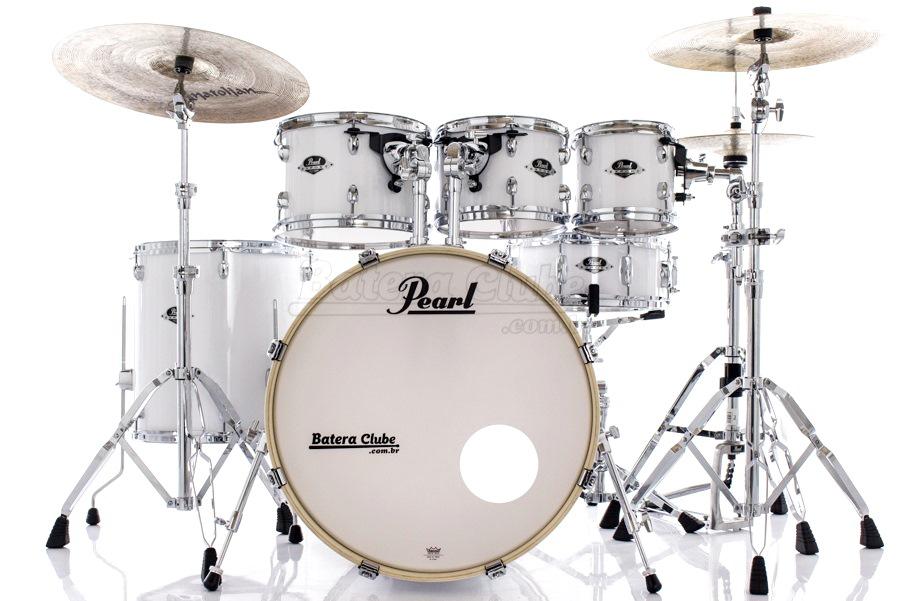 Bateria Pearl Export EXX Series Mahogany Pure White 20",8",10",12",14" + Ferragens 830