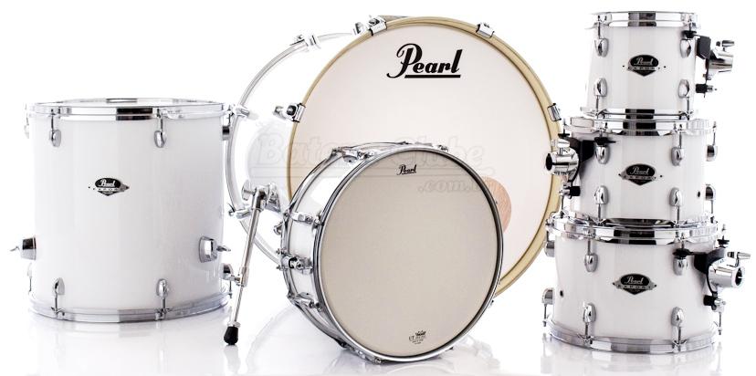 Bateria Pearl Export EXX Series Mahogany Pure White 20",8",10",12",14" (Shell Pack)