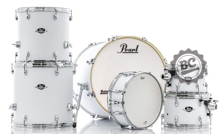 Bateria Pearl Export EXX Series Mahogany Satin White 22",10",12",14",16" (Shell Pack) com Caixa