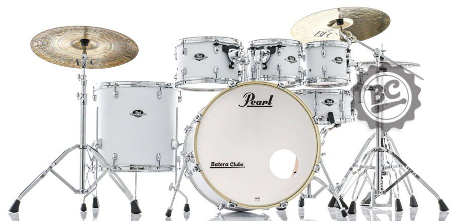 Bateria Pearl Export EXX Series Satin White 20",8",10",12",14", Caixa e Kit Ferragens HWP-830