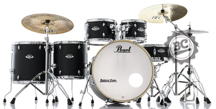 Bateria Pearl Export EXX Series Shadow Black 22",10",12",14",16", Caixa e Kit Ferragens HWP-830
