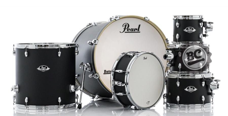 Bateria Pearl Export EXX Series Mahogany Shadow Black 20",8",10",12",14" (Shell Pack) com Caixa