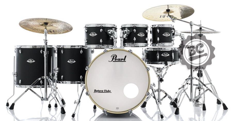 Bateria Pearl Export EXX Series Shadow Black 20",8",10",12",14",16", Caixa e Kit Ferragens HWP-830