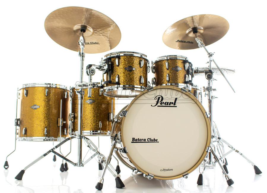 Bateria Pearl Masters BCX Studio Birch Golden Bronze Glitter 20"10",12",14",16" e Caixa (Shell Pack)