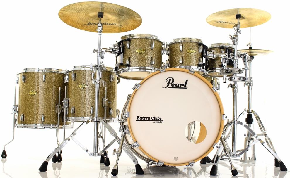 Bateria Pearl Masters Custom MCX Maple Bronze Glass 22",8",10",12",14",16" com Aros Master-Cast