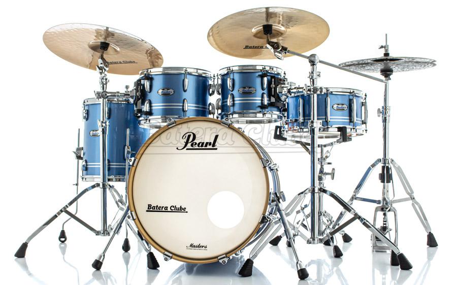 Bateria Pearl Masters MCT Maple Complete Light Blue Metallic com Bumbo 20",10",12",14" (Shell Pack)