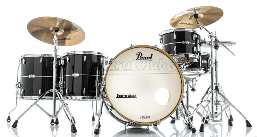 Bateria Pearl Masters MCT Maple Complete Quicksilver Black com Bumbo 24",13",16",18" (Shell Pack)