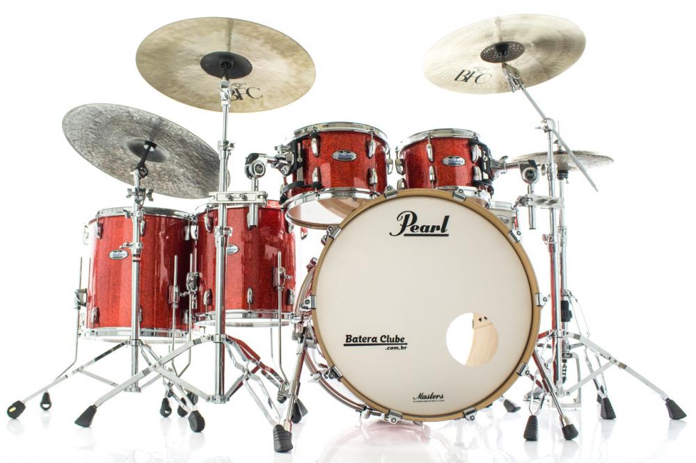 Bateria Pearl Masters MCT Maple Complete Vermillion Sparkle 22",10",12",14",16" Thin Shells