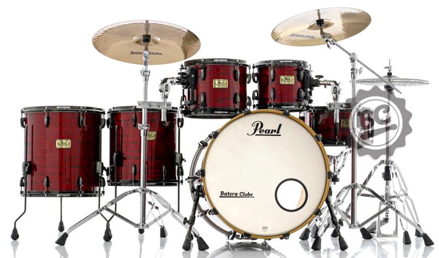 Bateria Pearl Masters MSX Retrospec Maple Red Onix com bumbo 22",10",12",14",16" (Usada) Shell Pack