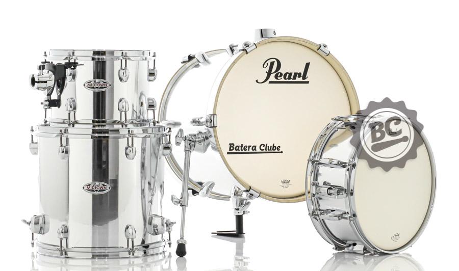 Bateria Pearl Midtown Series Mirror Chrome com Bumbo 16", 1 Tom, Surdo e Caixa (Shell Pack)