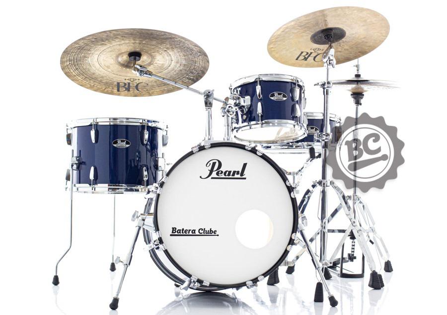 Bateria Pearl Roadshow Bop Royal Blue Metallic Bumbo 18" com Ferragens TAPETE e CAMISETA GRÁTIS