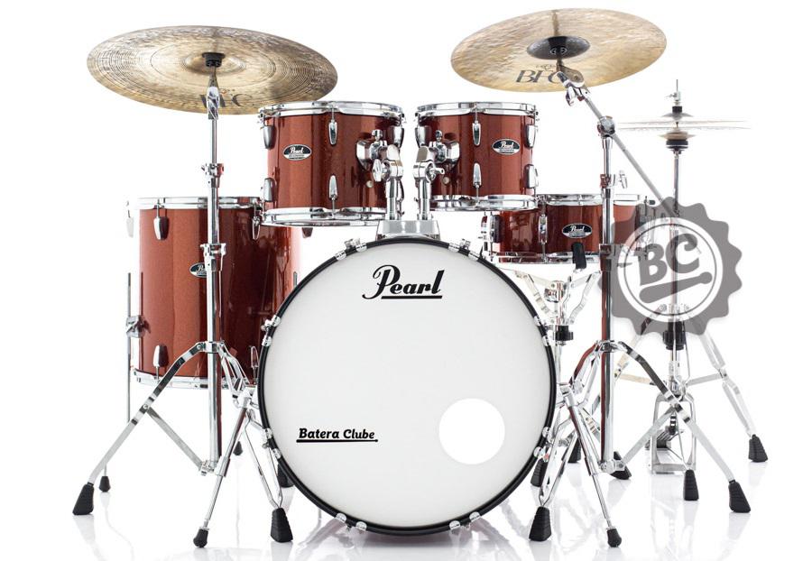 Bateria Pearl Roadshow Burnt Orange Sparkle 20",10",12",14" com Ferragens TAPETE e CAMISETA GRÁTIS