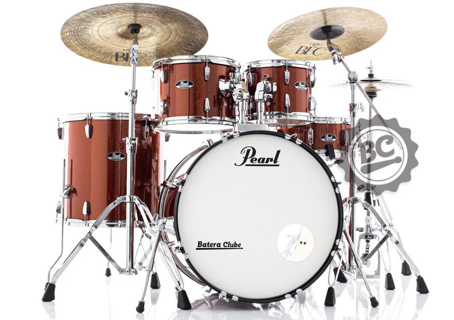 Bateria Pearl Roadshow Burnt Orange Sparkle 22",10",12",16" com ferragens TAPETE e CAMISETA GRÁTIS