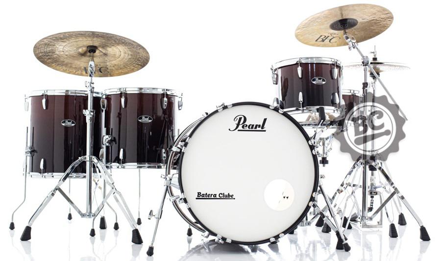 Bateria Pearl Roadshow Rock Garnet Fade 22", 1 tom e 2 surdos com Ferragens TAPETE e CAMISETA GRÁTIS