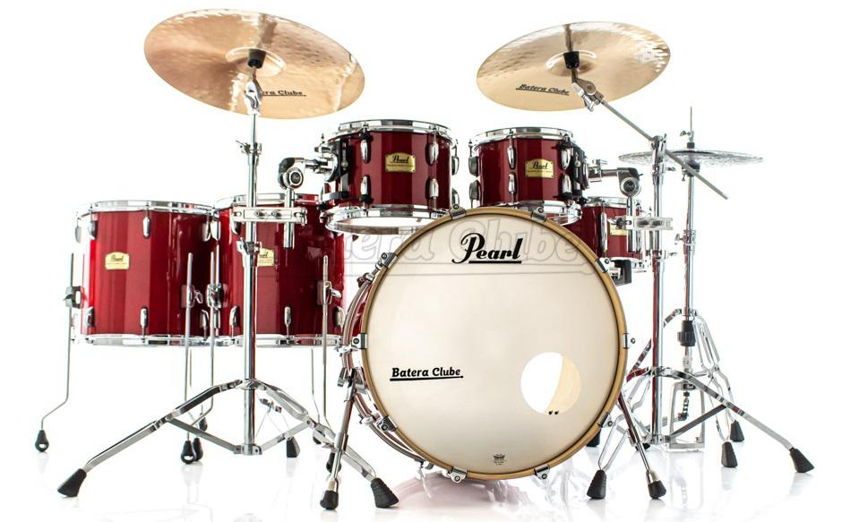 Bateria Pearl Session Studio Classic Sequoia Red 22",10",12",14",16" (Shell Pack) com Caixa 14x6,5"