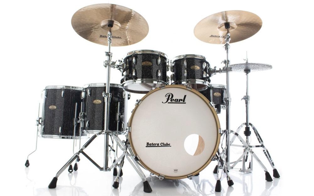 Bateria Pearl Session Studio Select Black Halo Glitter 22",10",12",14",16" (Shell Pack) Mogno/Birch