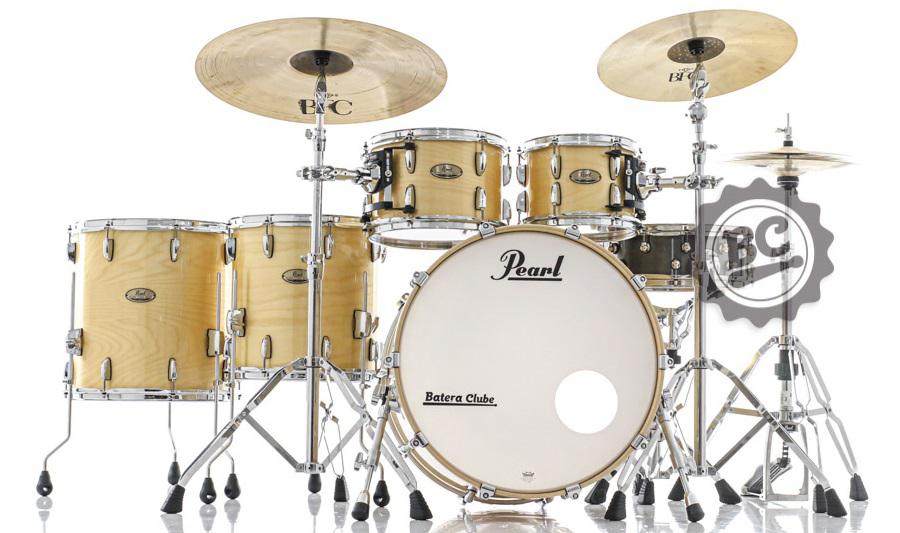 Bateria Pearl Session Studio Select Natural Birch 22",10",12",14",16" (Shell Pack) em Mogno e Birch