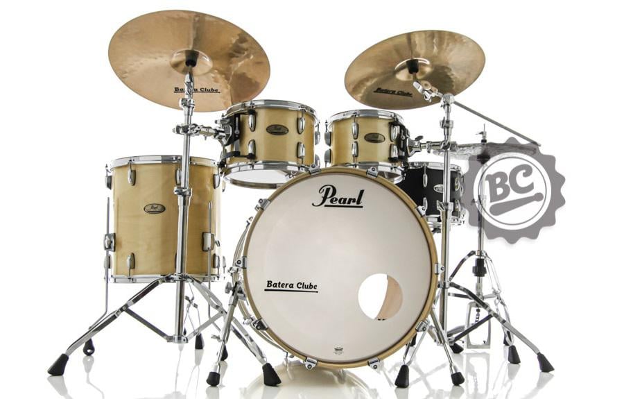 Bateria Pearl Session Studio Select Natural Birch 22",10",12",16" (Shell Pack) Cascos Mogno e Birch
