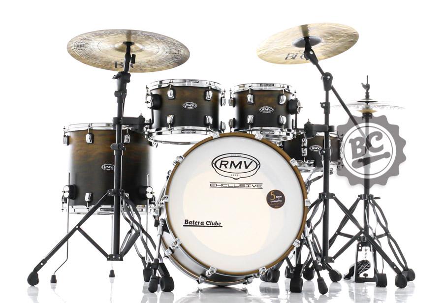 Bateria RMV Concept Exclusive Wood Black Fade 22",10",12",16" com Ferragens Hard-Tech (Liquidação)