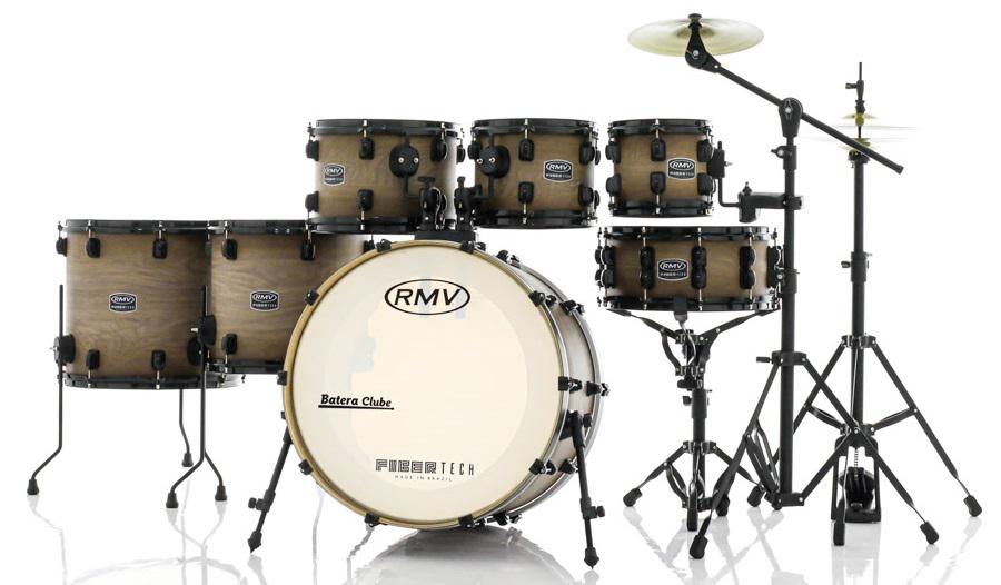 Bateria RMV FiberTech Avelã Wood 22",8",10",12",14",16" com Pratos e Ferragens (Exclusiva)
