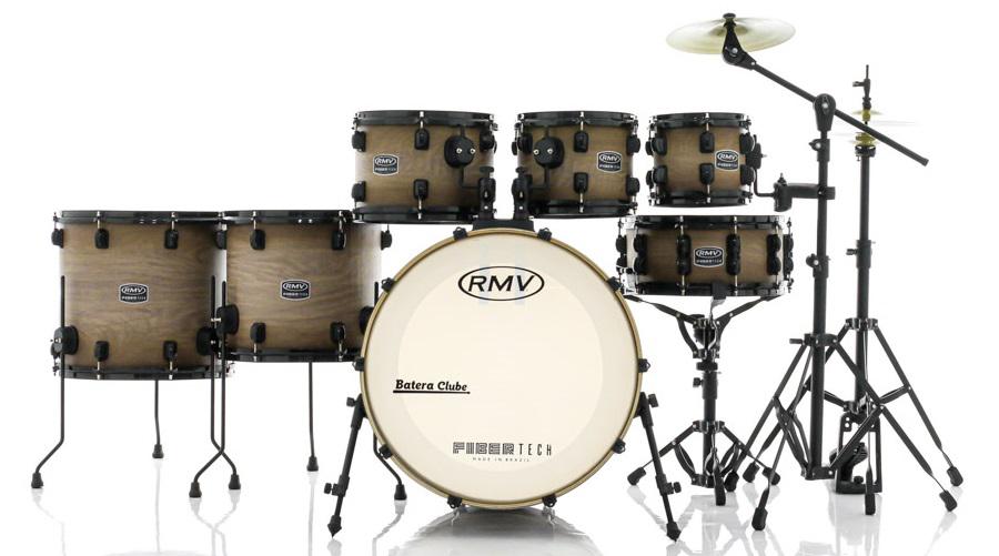 Bateria RMV FiberTech Avelã Wood 20",8",10",12",14",16" com Pratos e Ferragens (Exclusiva)