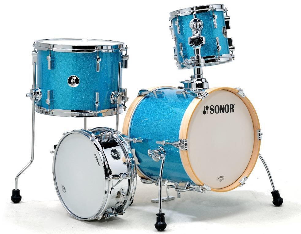 Bateria Sonor Martini Turquois Galaxy com Mini Bumbo 14" Kit Compacto com Caixa (Shell Pack)