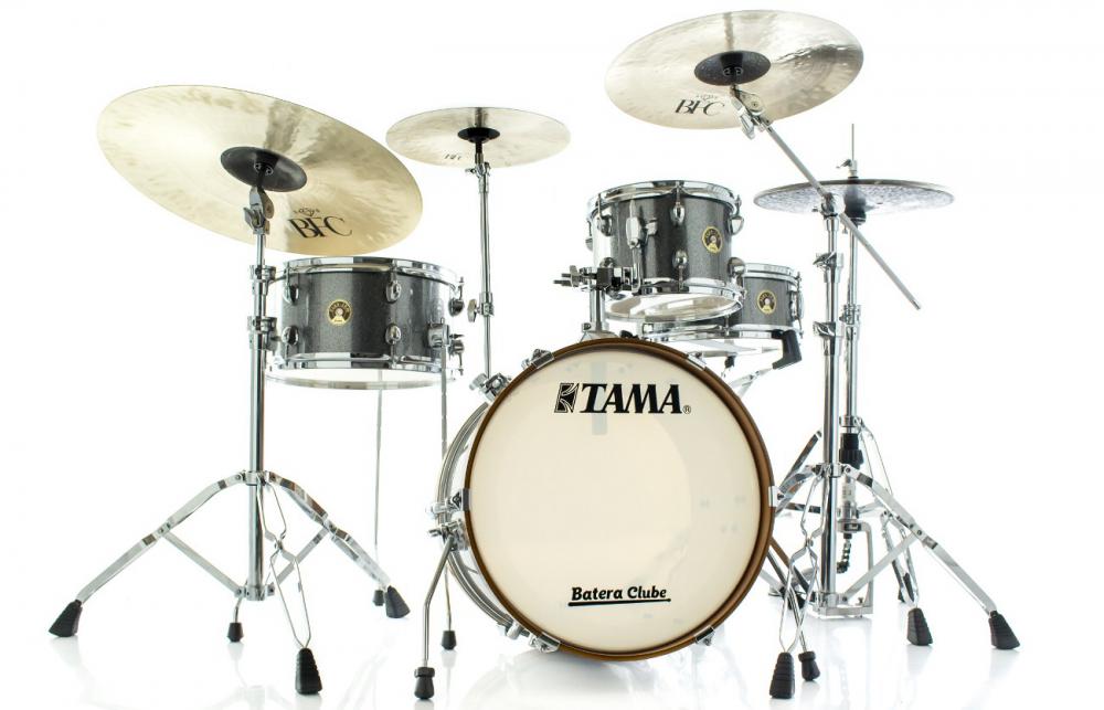 Bateria Tama Club-JAM Galaxy Silver Sparkle Compacta com Bumbo 18", Tom, Surdo e Caixa (Shell Pack)