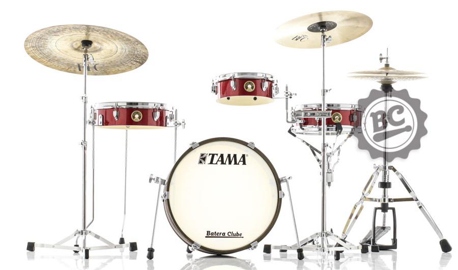 Bateria Tama Club-JAM Pancake Burnt Red Mist Compacta com Bumbo 18", Tom, Surdo e Caixa (Shell Pack)