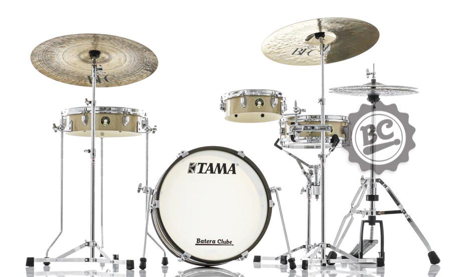 Bateria Tama Club-JAM Pancake Champagne Mist Compacta com Bumbo 18", Tom, Surdo e Caixa (Shell Pack)