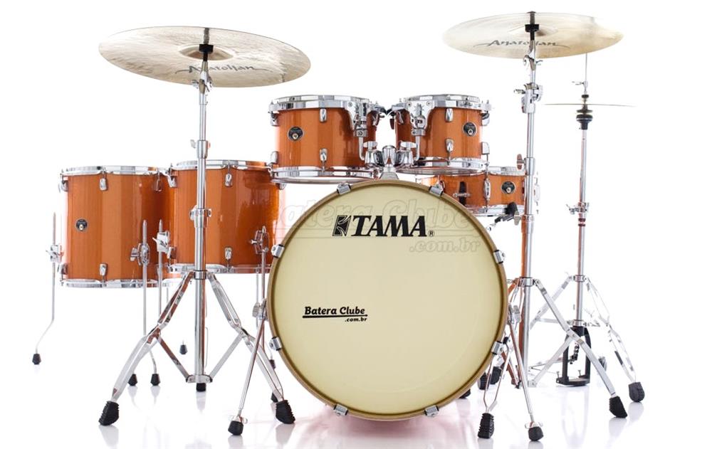 Bateria Tama Silverstar Birch Bright Orange Sparkle 22",10",12",14",16" com Caixa 14x5" (Shell Pack)