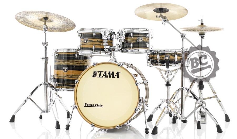 Bateria Tama Superstar Classic Maple Ebony Tiger Wrap 20",10",12",14" e Caixa 14x5" (Shell Pack)