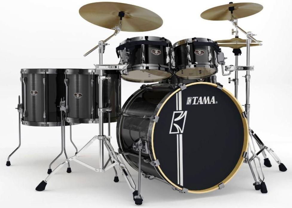 Bateria Tama Superstar Hyper-Drive Maple Brushed Charcoal (Shell Pack) 22",10",12",14",16" com Caixa