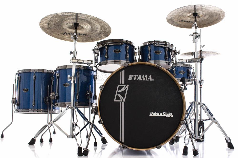 Bateria Tama Superstar Hyper-Drive Maple Indigo Sparkle (Shell Pack) 22",10",12",14",16" e Caixa