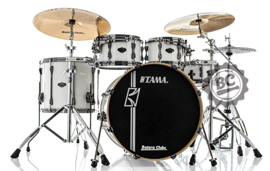 Bateria Tama Superstar Hyper-Drive Maple Sugar White (Shell Pack) 22",10",12",16" com Caixa 14x5.5"