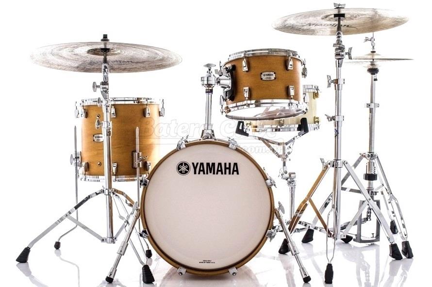 Bateria Yamaha Absolute Hybrid Bop Vintage Natural com Bumbo 18", tom 12" e Surdo 14" (Shell Pack)