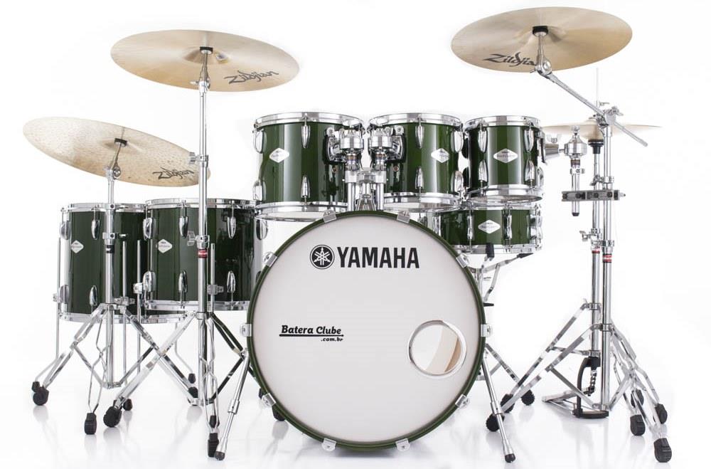 Bateria Yamaha Beech Custom Emerald Green 22",8",10",12",14",16" (Seminovo) Raridade Made in Japan