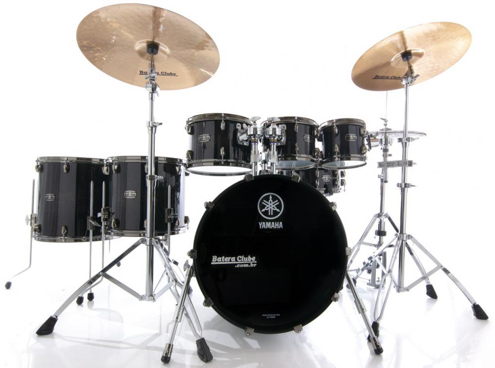 Bateria Yamaha Live Custom Oak Black Shadow Sunburst 20",8",10",12",14",16" com Caixa 14x5,5"