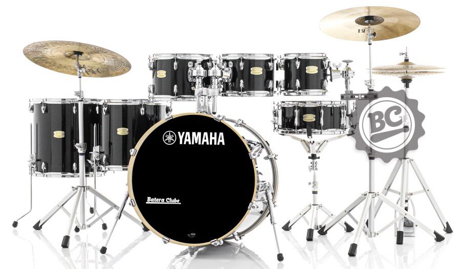 Bateria Yamaha Stage Custom Birch (Shell Pack) Raven Black Lacquer 22",8",10",12",14",16" com Caixa