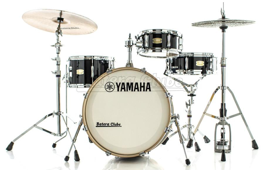 Bateria Yamaha Stage Custom Hip Birch Raven Black Kit Compacto com Tambores Curtos (Shell Pack)