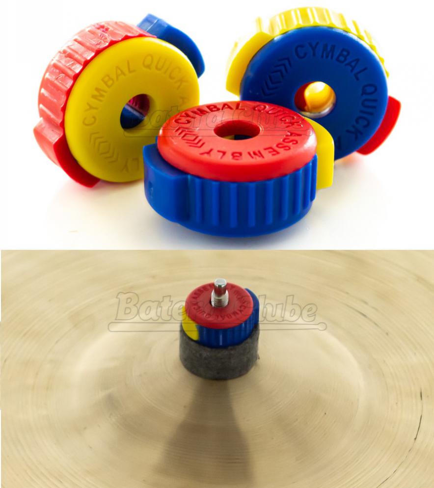 Borboleta Quick-Set Kit com 3 Unidades para Estantes de Prato Coloridas Quick Release Cymbal Push-on