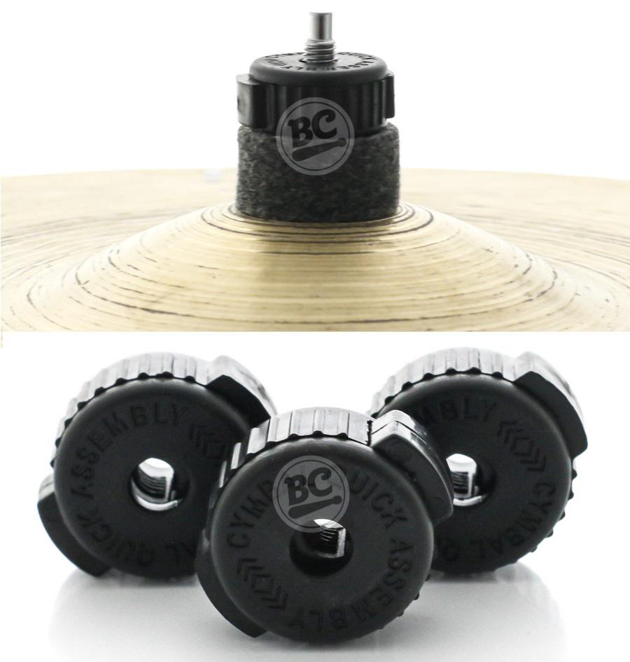 Borboleta Spanking by Zellmer Quick Release Black Kit com 3 Unidades para Estantes de Prato e Cymbal Push-on (806)