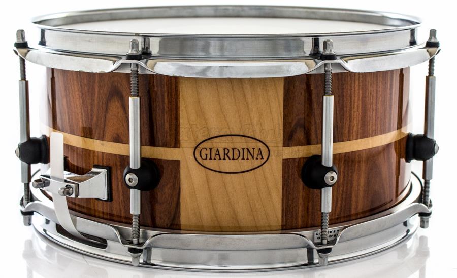 Caixa Giardina Custom Drums Maple Pau-Ferro Stripe Lacquer 12x5,5" com Anel de Reforço