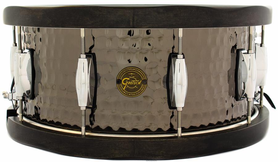 Caixa Gretsch Full Range Hammered Wood Hoop Black Nickel Steel 14x6,5" com Aros de Madeira