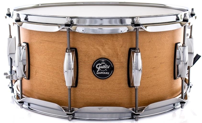 Caixa Gretsch Marquee Maple Series Satin Natural 14x6,5" Casco Top e Aros PowerHoop 2.3mm