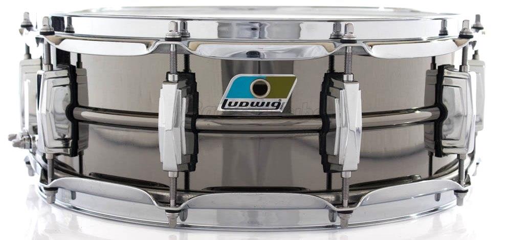 Caixa Ludwig Black Beauty LB416 Brass Shell 14x5" Made in USA Black Nickel