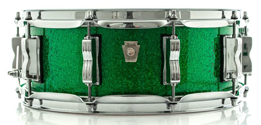 Caixa Ludwig Classic Maple Green Sparkle 14x5" com Automático Millennium P88AC Made in USA
